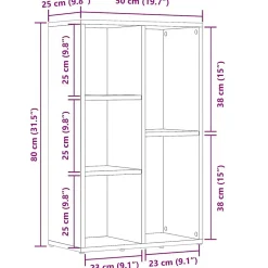 Bibliothèque/Buffet Blanc 50x25x80 cm vidaXL