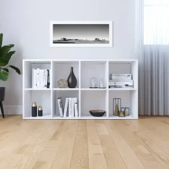 Bibliothèque/Buffet Blanc 66x30x130 cm Bois d'ingénierie vidaXL