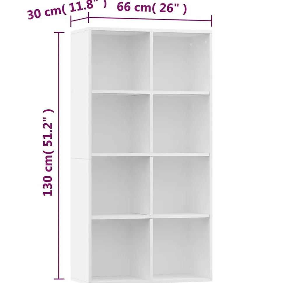 Bibliothèque/Buffet Blanc 66x30x130 cm Bois d'ingénierie vidaXL