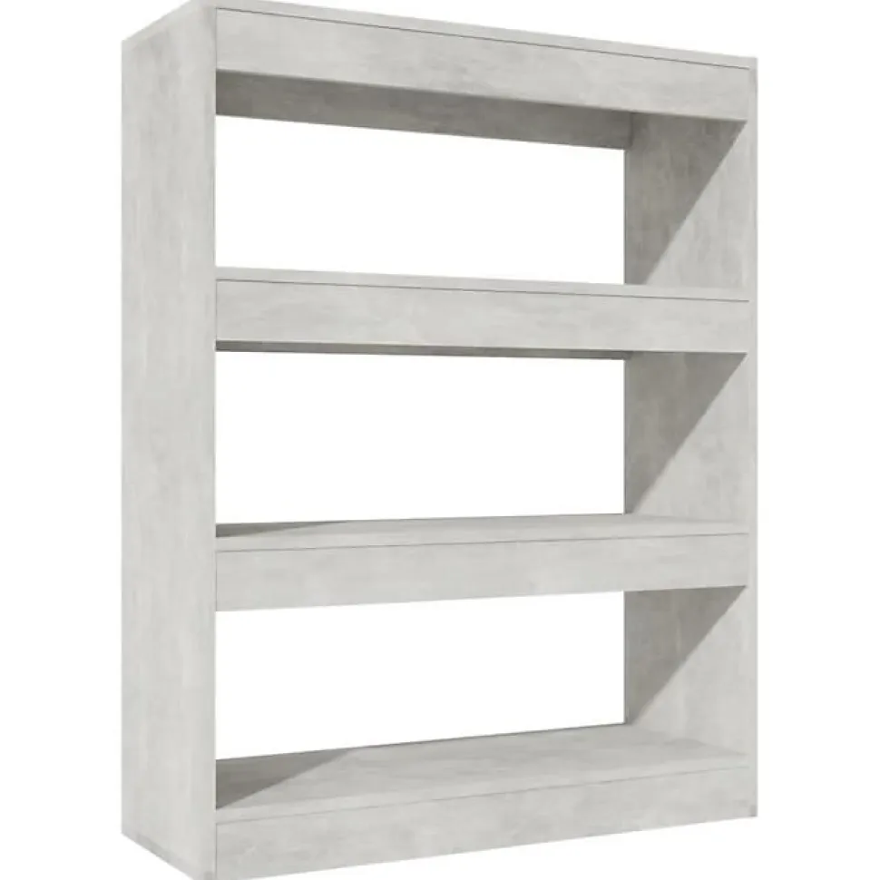 Bibliothèque/Cloison Gris béton 80x30x103 cm Bois d'ingénierie