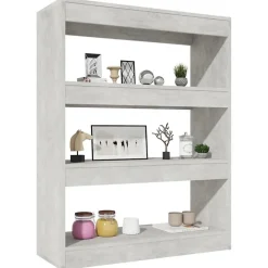 Bibliothèque/Cloison Gris béton 80x30x103 cm Bois d'ingénierie