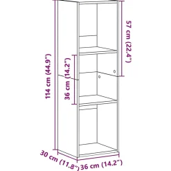 Bibliothèque/Meuble TV Gris brillant vidaXL