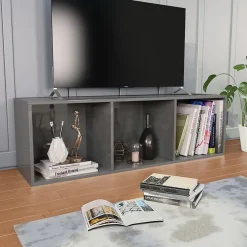 Bibliothèque/Meuble TV Gris brillant vidaXL