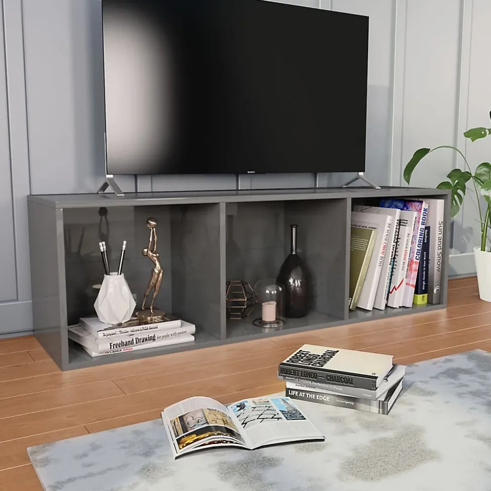 Bibliothèque/Meuble TV Gris brillant vidaXL