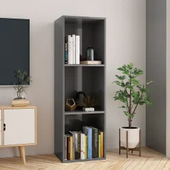 Bibliothèque/Meuble TV Gris brillant vidaXL