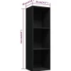 Bibliothèque/Meuble TV noir 36x30x114 cm bois d'ingénierie vidaXL