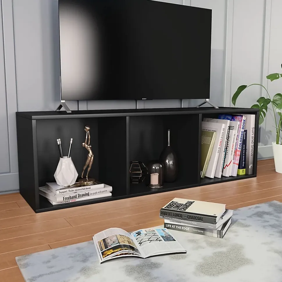 Bibliothèque/Meuble TV noir 36x30x114 cm bois d'ingénierie vidaXL