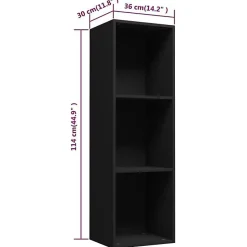 Bibliothèque/Meuble TV noir 36x30x114 cm bois d'ingénierie vidaXL