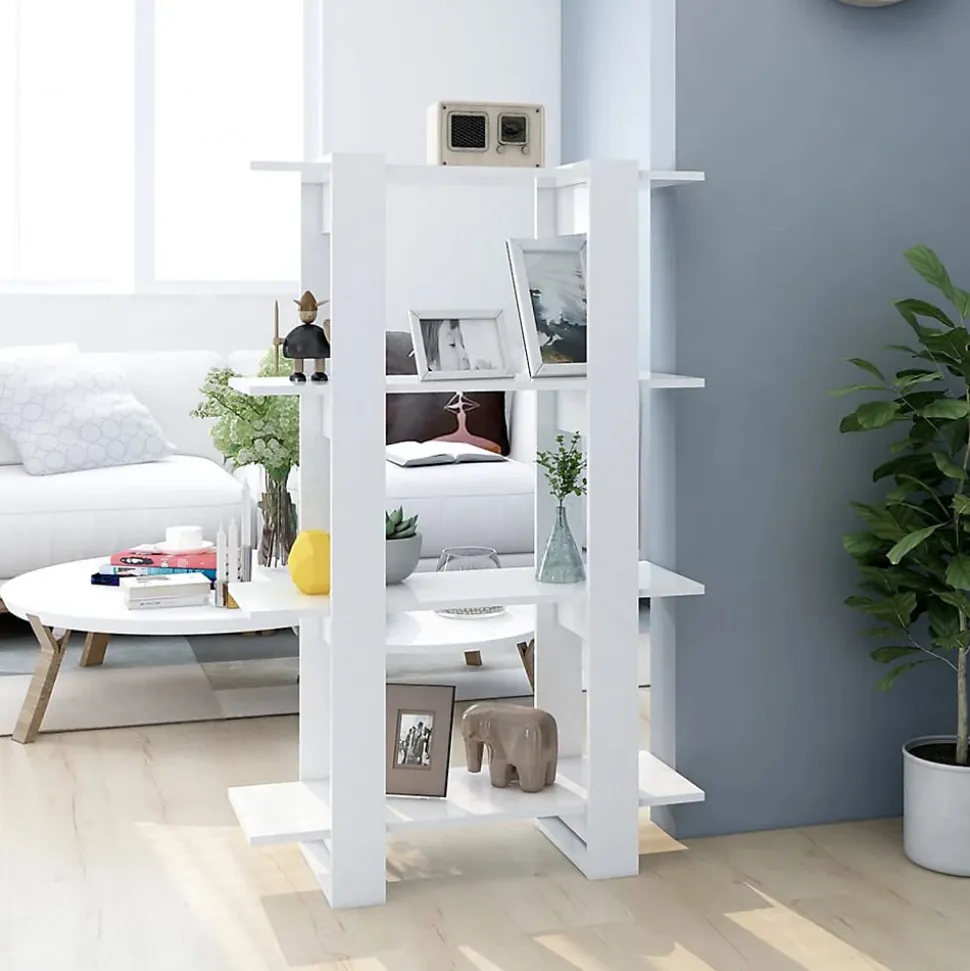 Bibliothèque/Séparateur de pièce Blanc 80x30x123,5 cm vidaXL