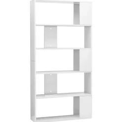 Bibliothèque/Séparateur de pièce Blanc brillant 80x24x159 cm vidaXL