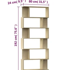 Bibliothèque/Séparateur de pièce Chêne sonoma Bois d'ingénierie vidaXL