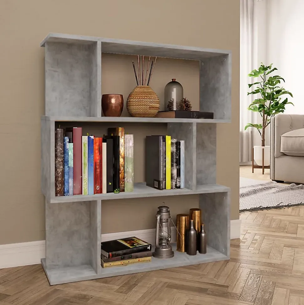 Bibliothèque/Séparateur de pièce Gris béton vidaXL