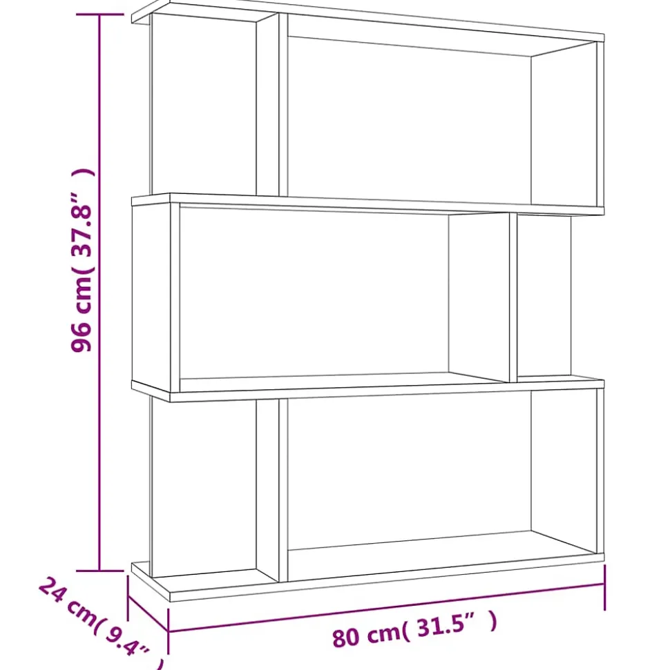 Bibliothèque/Séparateur de pièce Gris béton vidaXL