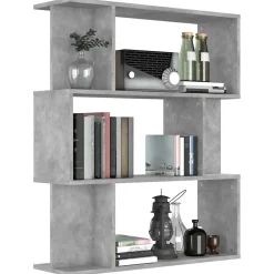 Bibliothèque/Séparateur de pièce Gris béton vidaXL