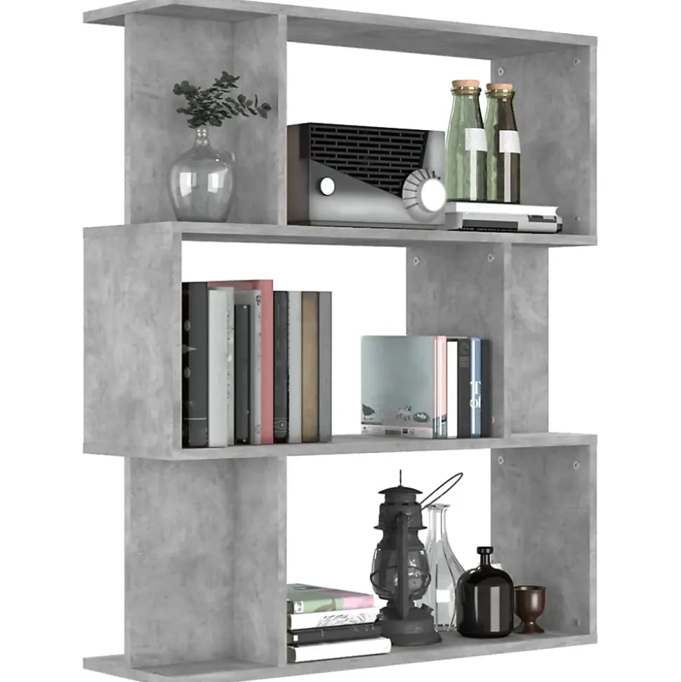 Bibliothèque/Séparateur de pièce Gris béton vidaXL