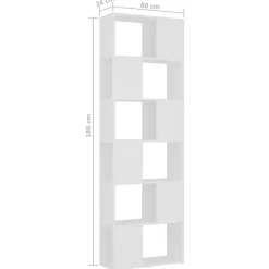 Bibliothèque/Séparateur de pièce Blanc 60x24x186 cm vidaXL
