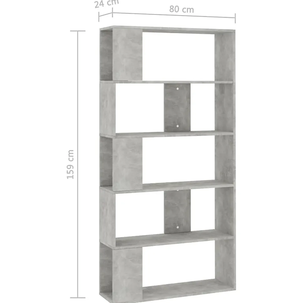 Bibliothèque/Séparateur de pièce Gris béton vidaXL