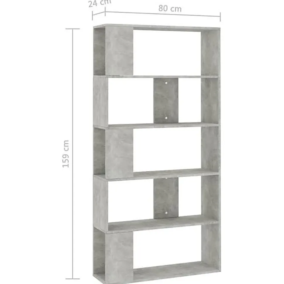 Bibliothèque/Séparateur de pièce Gris béton vidaXL