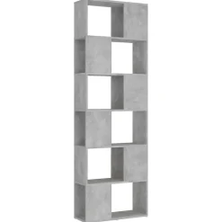 Bibliothèque/Séparateur de pièce Gris béton 60x24x186 cm vidaXL