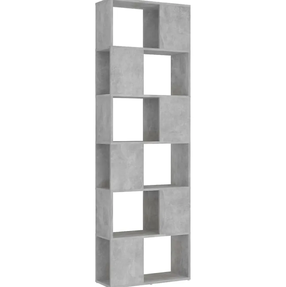 Bibliothèque/Séparateur de pièce Gris béton 60x24x186 cm vidaXL