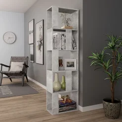 Bibliothèque/Séparateur de pièce Gris béton vidaXL