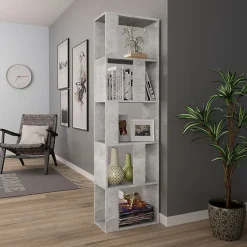 Bibliothèque/Séparateur de pièce Gris béton vidaXL