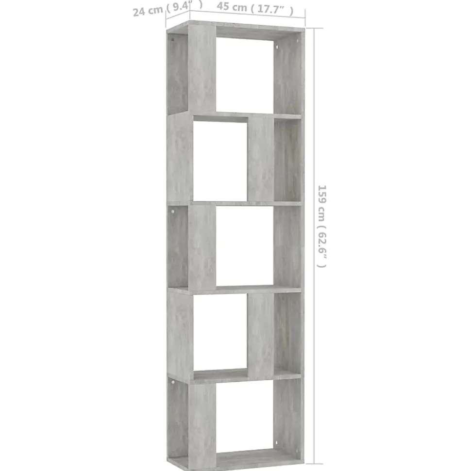 Bibliothèque/Séparateur de pièce Gris béton vidaXL