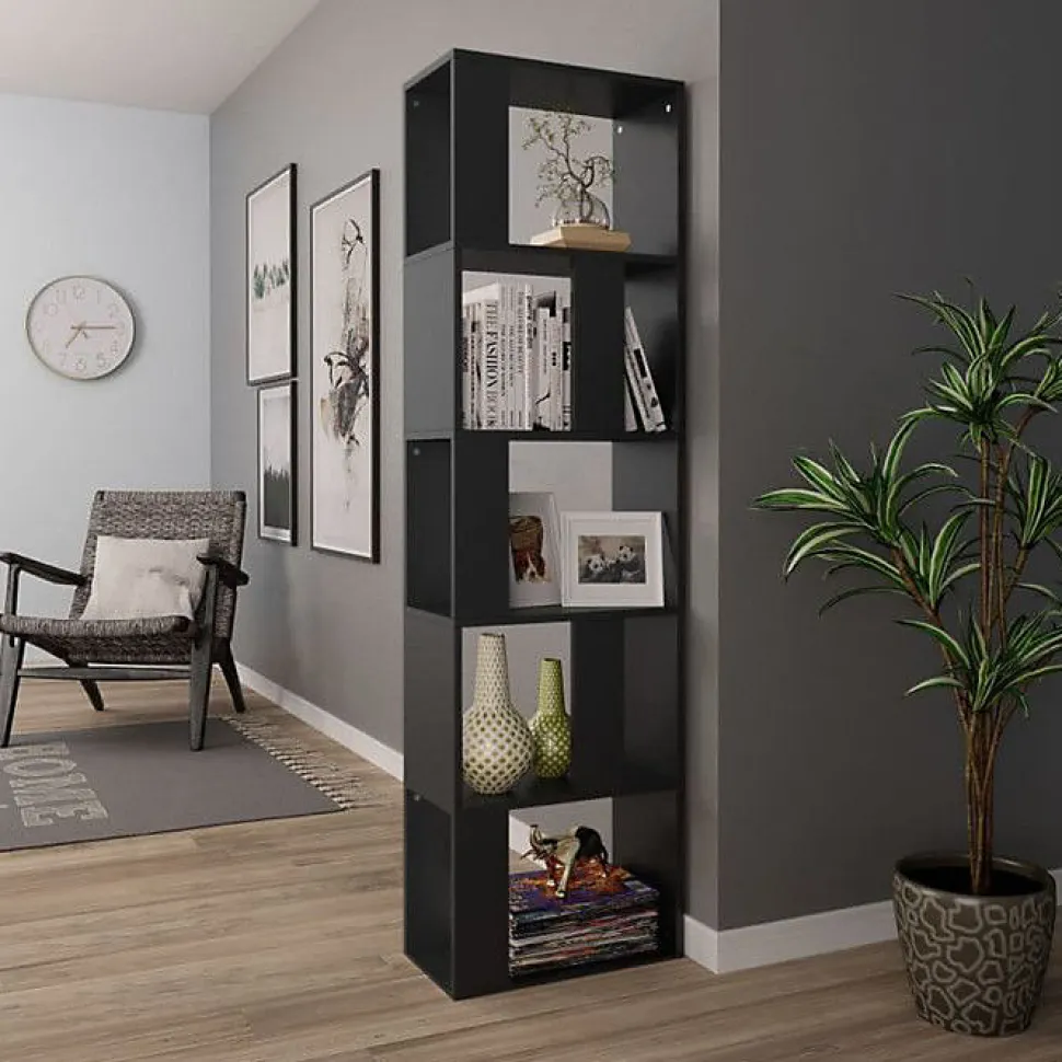 Bibliothèque/Séparateur de pièce Noir vidaXL