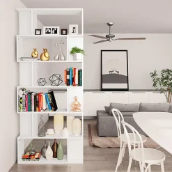 Bibliothèque/Séparateur de pièce Blanc Bois d'ingénierie vidaXL