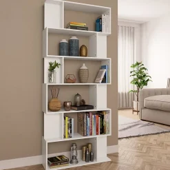 Bibliothèque/Séparateur de pièce Blanc Bois d'ingénierie vidaXL