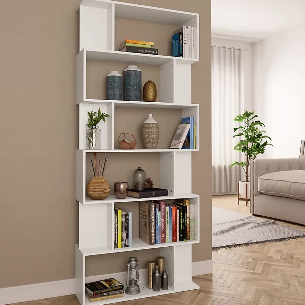 Bibliothèque/Séparateur de pièce Blanc Bois d'ingénierie vidaXL