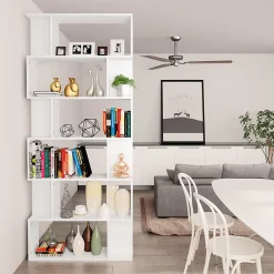 Bibliothèque/Séparateur de pièce Blanc Bois d'ingénierie vidaXL