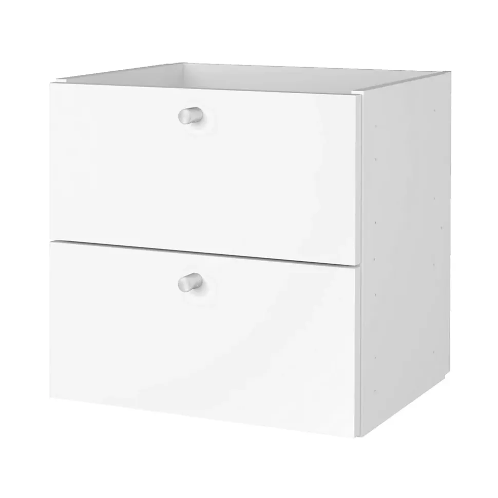 Bloc avec 2 tiroirs pour étagère cube GoodHome Mixxit blanc