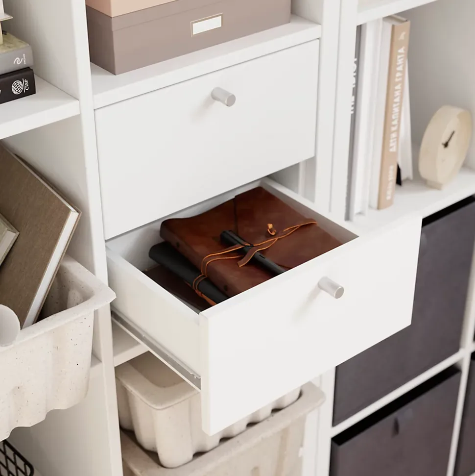 Bloc avec 2 tiroirs pour étagère cube GoodHome Mixxit blanc