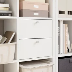 Bloc avec 2 tiroirs pour étagère cube GoodHome Mixxit blanc