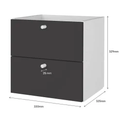 Bloc avec 2 tiroirs pour étagère cube GoodHome Mixxit anthracite