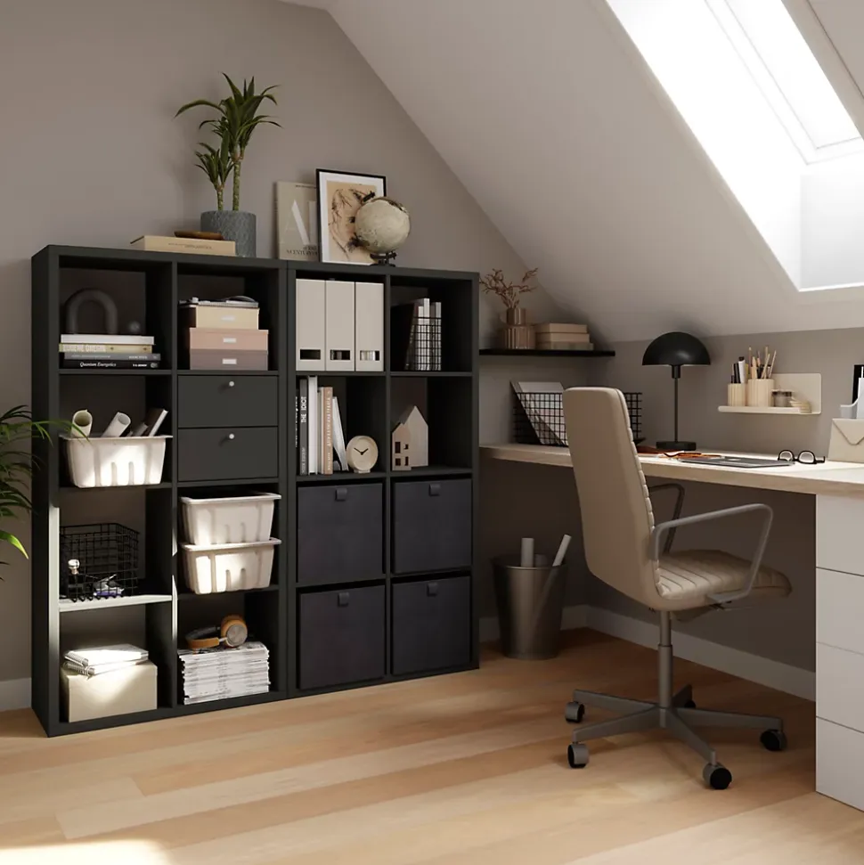 Bloc avec 2 tiroirs pour étagère cube GoodHome Mixxit anthracite