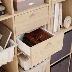 Bloc avec 2 tiroirs pour étagère cube GoodHome Mixxit effet chêne
