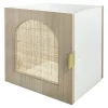 Bloc avec porte en arche pour étagère cube GoodHome Mixxit effet chêne et cannage