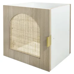 Bloc avec porte en arche pour étagère cube GoodHome Mixxit effet chêne et cannage