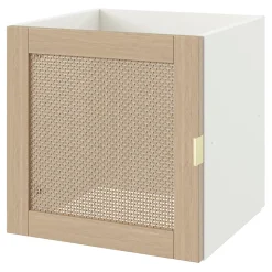 Bloc avec porte pour étagère cube GoodHome Mixxit effet chêne et cannage