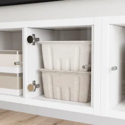 Bloc avec porte transparente pour étagère GoodHome Mixxit blanc