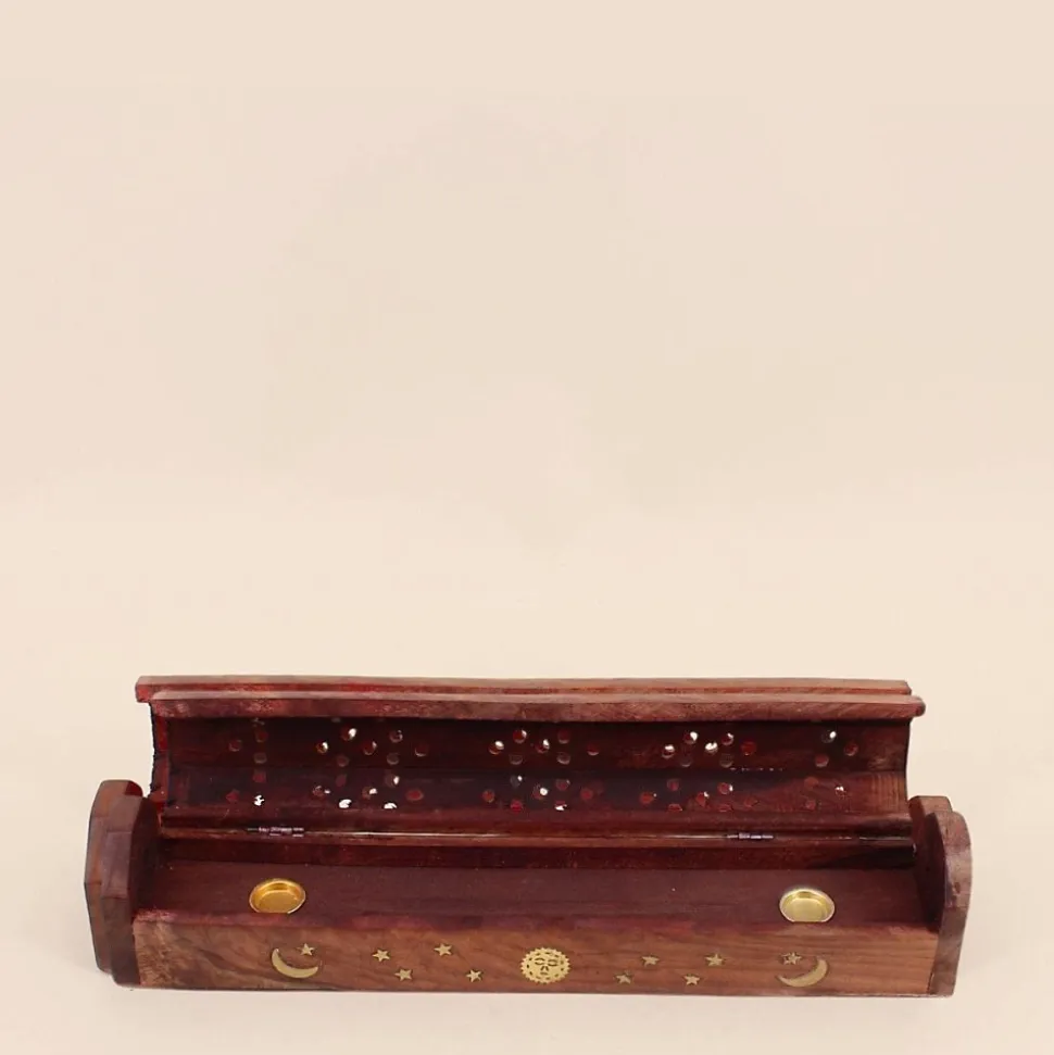 Boite à encens en bois 30cm, Azelia