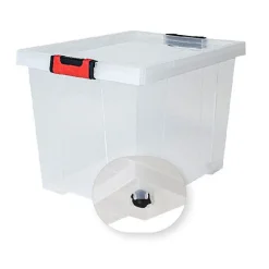 Boite de rangement - EDA - CLIPSTOCK - 75L - Transparent - Roulettes - Empilable