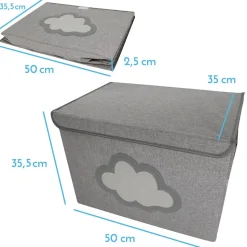 Boite de rangement - Harmonie - 50 x 35.5 x 35 cm - Gris Nuage