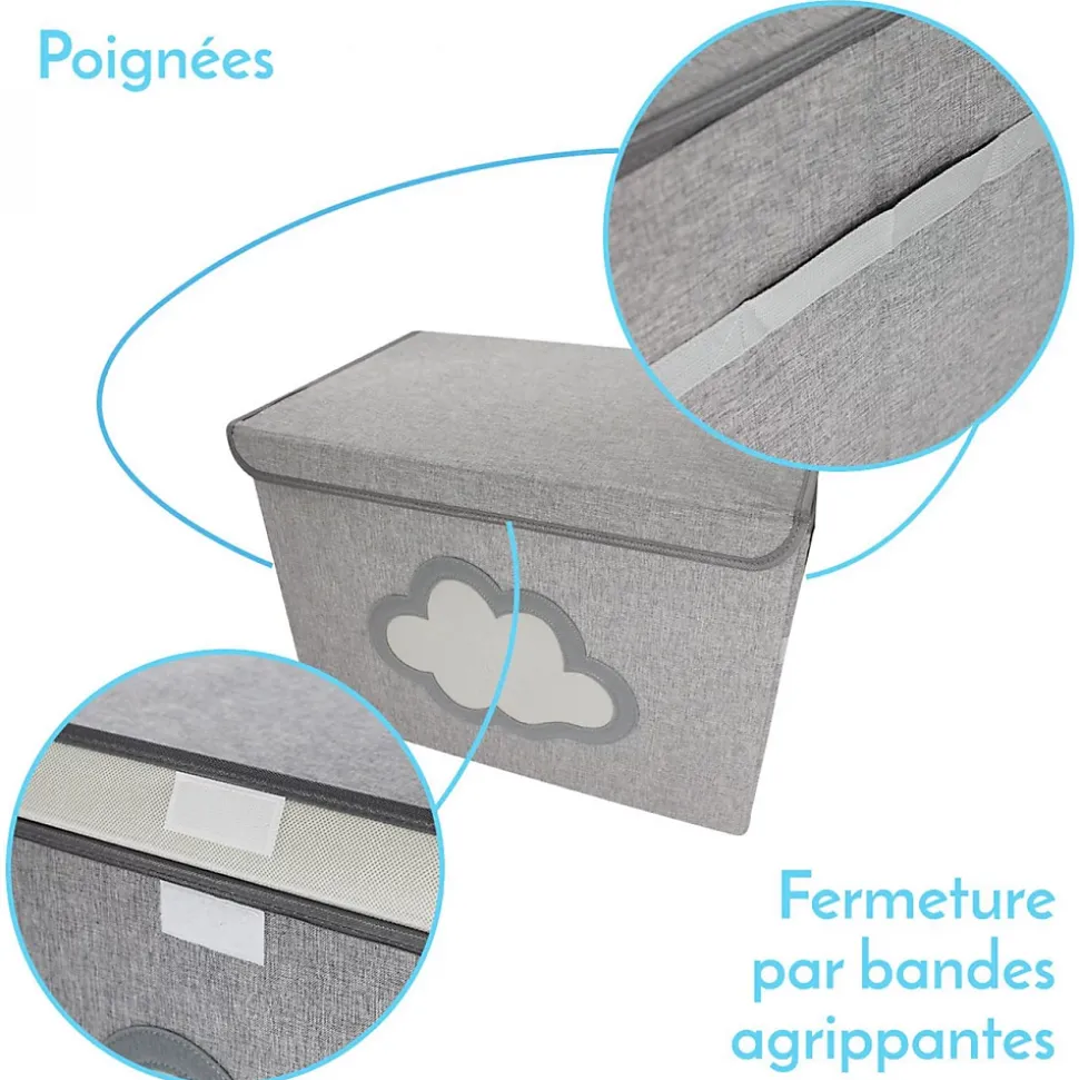 Boite de rangement - Harmonie - 50 x 35.5 x 35 cm - Gris Nuage