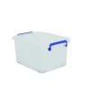 Boite de rangement avec roulettes Blanc Transparent 13L MSV