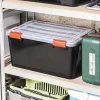 Boite de Rangement Hermétique, 50L, Lot de 4, Noir, DDAT-L, Iris Ohyama