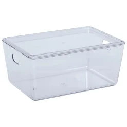 Boite de rangement salle de bains avec couvercle 4L transparente, 5Five Simply Smart Cleary