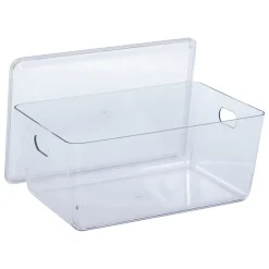 Boite de rangement salle de bains avec couvercle 4L transparente, 5Five Simply Smart Cleary